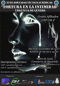 CSIF y el sindicato policial CEP celebran mañana en Valladolid la Jornada 'Violencia de género, Tortura en la intimidad'
