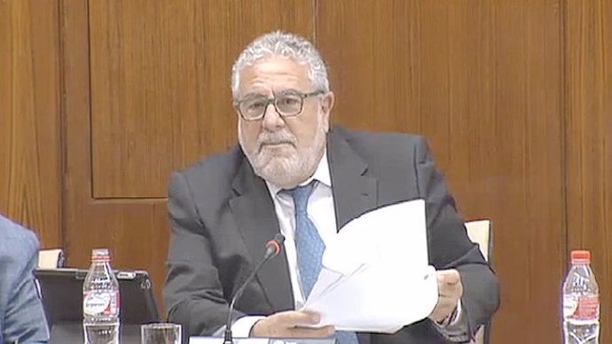 El subdirector general de la RTVA, Joaquín Durán, en sede parlamentaria