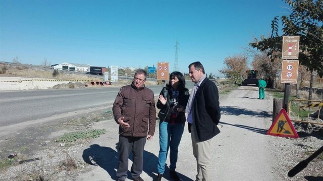 Visita a las obras en la Vía Verde del Aceite.