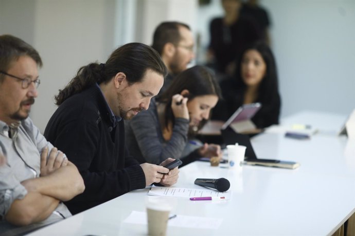 Pablo Iglesias preside una nueva reunión de la iniciativa Rumbo 2020 de Podemos