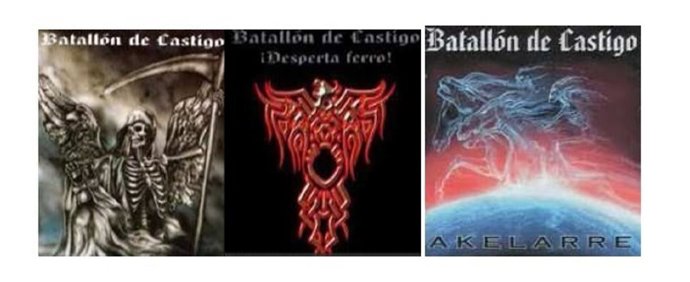 Portadas de los discos del grupo neonazi 'Batallón de Castigo'