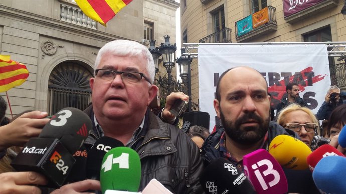 Agustí Alcoberro (ANC) i Marcel Mauri (Òmnium)