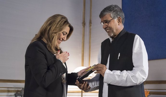 Susana Díaz recibe al Nobel de la Paz Kailash Satyarthi