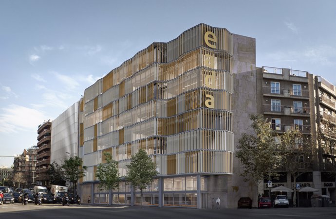 Imatge virtual de la nova façana de l'edifici d'Eada a Barcelona