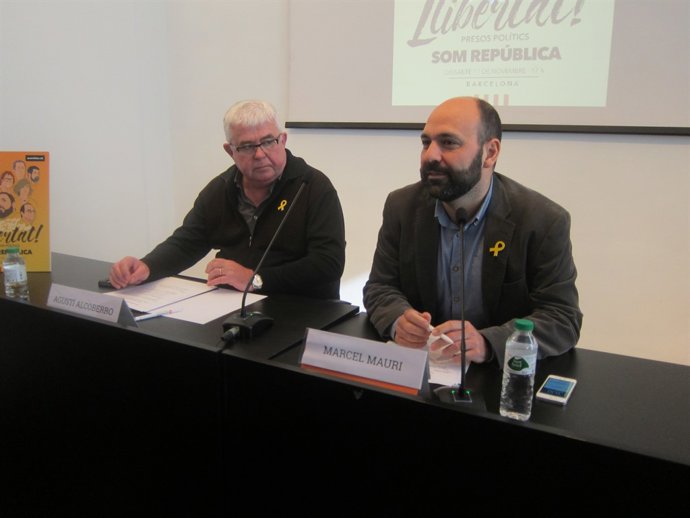 Agustí Alcoberro (ANC) i Marcel Mauri (Òmnium)