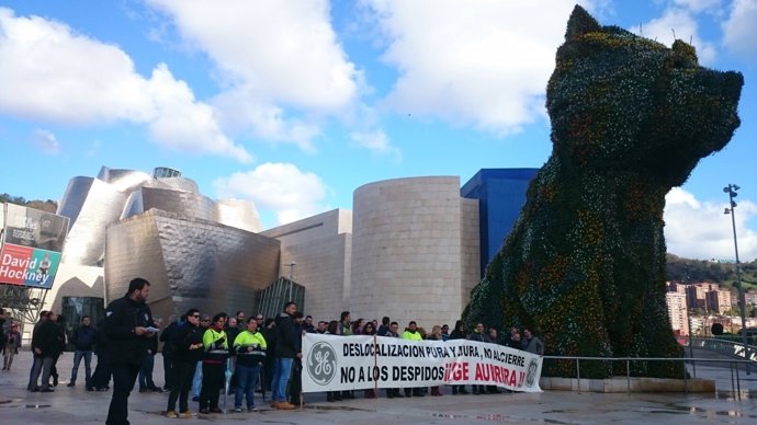 Protesta de plantilla de General Electric en Bilbao