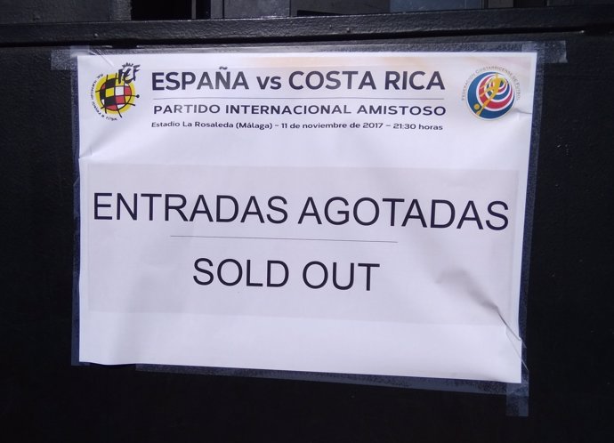 Entradas agotadas para el España-Costa Rica en La Rosaleda de Málaga