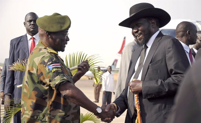 Salva Kiir y el general Paul Malong