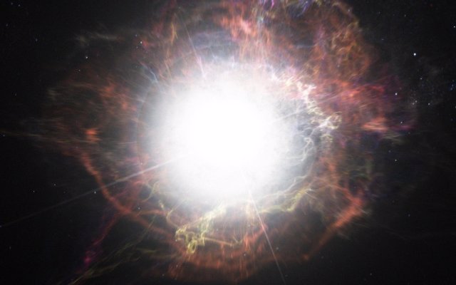 Impresión artística de una explosión de supernova