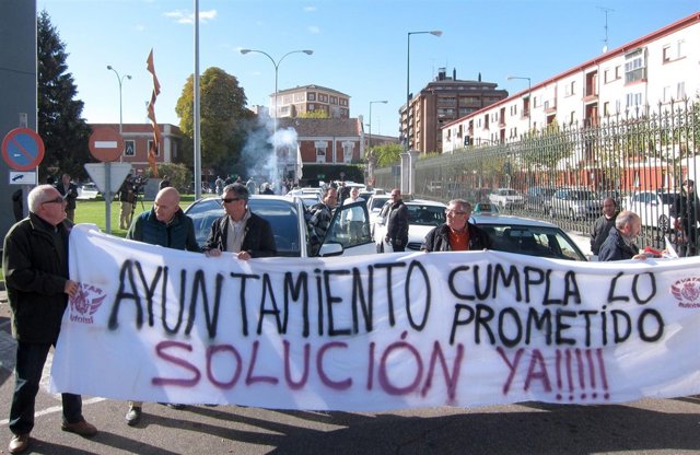 Manifestación de taxistas autónomos en Valladolid