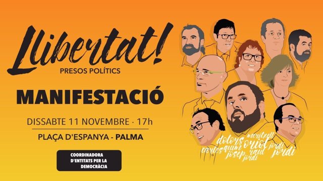 Cartel nueva manifestación convocada en Palma