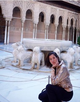 Garbiñe Muguruza en el Patio de los Leones de la Alhambra