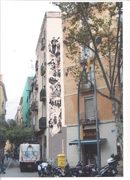 Fotomontatge de les mitgeres del Raval per homenatjar la rumba catalana
