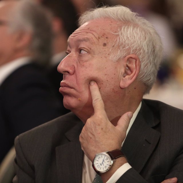 El exministro Margallo en un desayuno informativo