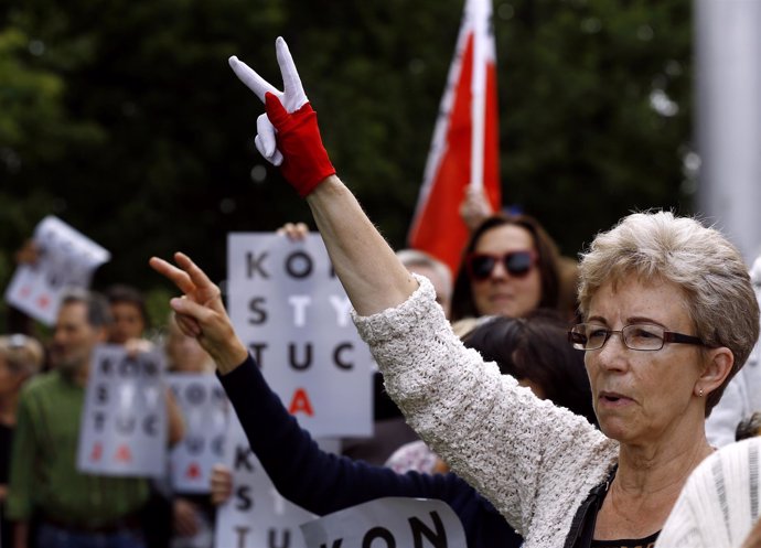 Protesta contra la reforma judicial en Polonia