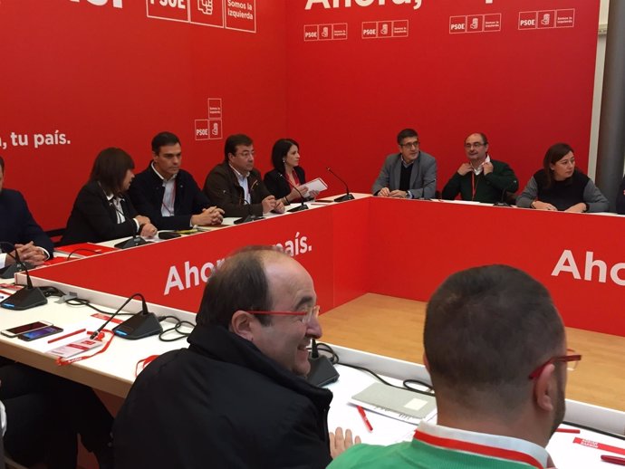 Javier Lambán asiste al Comité Federal del PSOE de este sábado.