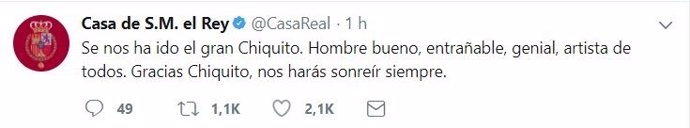 Tweet de la Casa Real