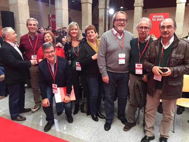 Los representantes del PSOE-Aragón en el Comité Federal.