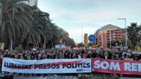 La cabecera de la manifestación de Barcelona llega al final del recorrido