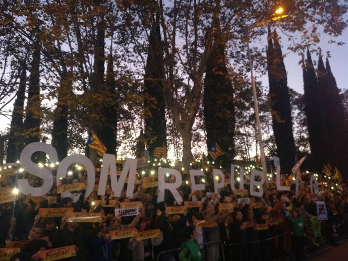 Manifestació per l'alliberament d'independentistes empresonats