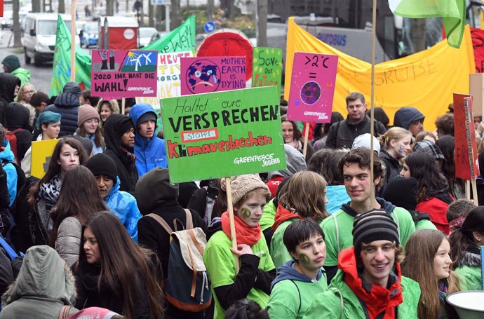 Manifestación contra el cambio climático en Bonn