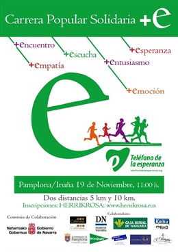 Cartel de la carrera solidaria del Teléfono de la Esperanza