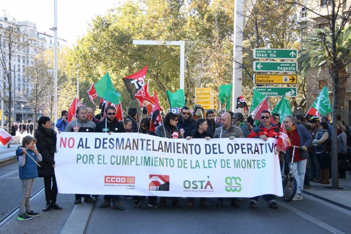 Manifestación en Zaragoza de trabajadores de Sarga.