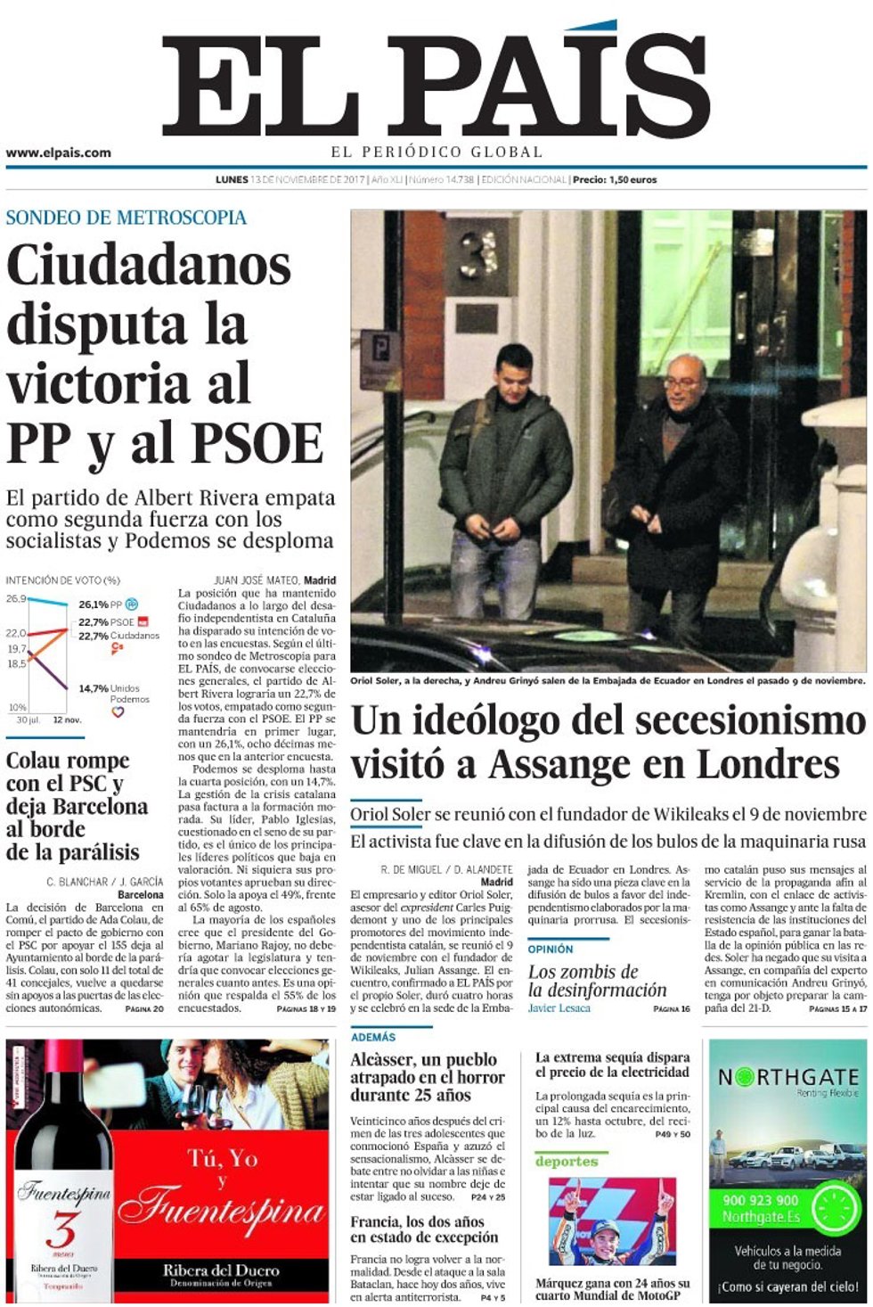 Portada de El País