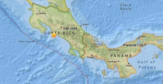 Terremoto de magnitud 6,4 al oeste de Costa Rica