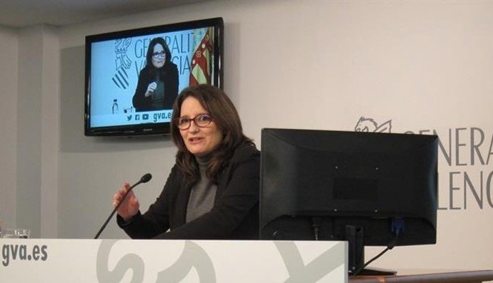 Oltra en una roda de premsa després del ple del Consell 