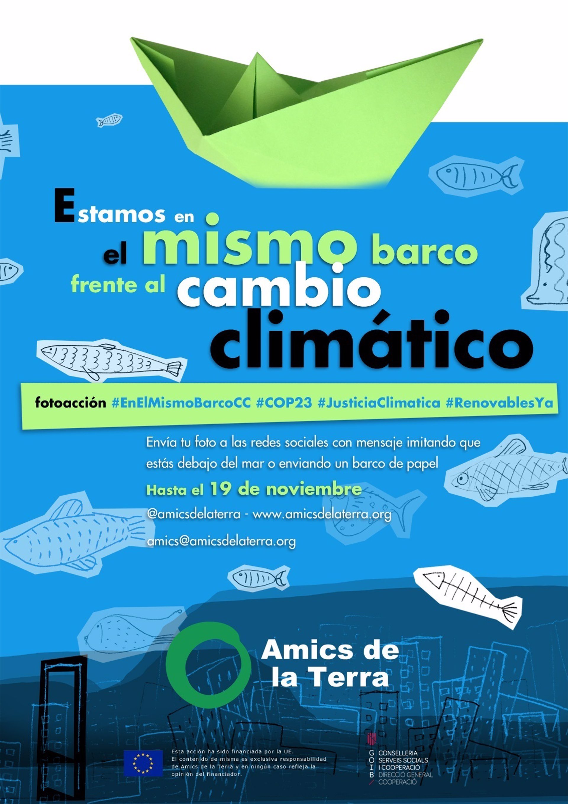 Amics de la Terra y alumnos de secundaria de Mallorca impulsan una acción reivindicativa contra el cambio climático