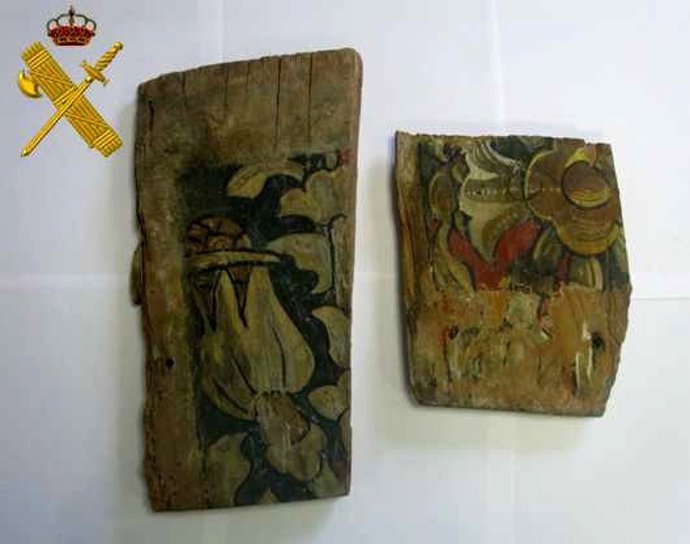 Fragmentos del artesonado de la Iglesia de Santa María, de Curiel de Duero.