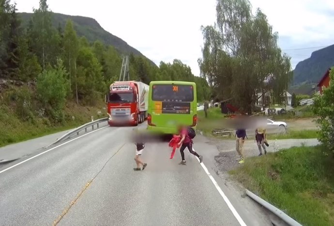 Susto en una carretera de Noruega