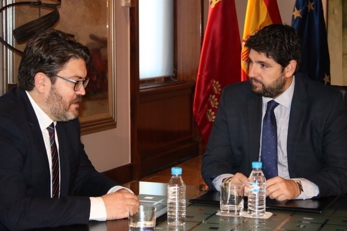 López Miras y Miguel Sánchez de Cs reunión San Esteban