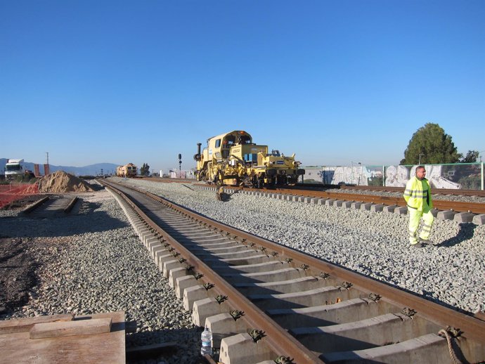 Obras del AVE a Murcia, a la altura de Beniel. Alta Velocidad