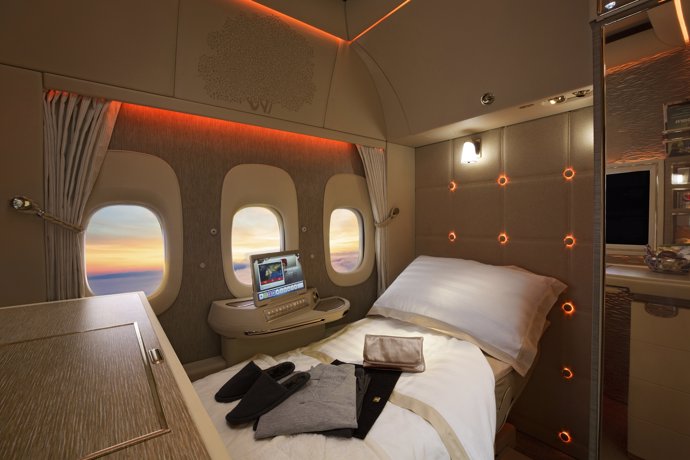 Cabina 'first class' del Boeing 777 de Emirates