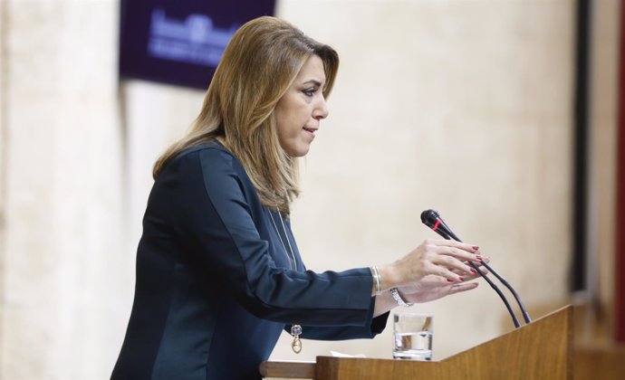 Susana Díaz, en el Parlamento durante el Debate del Estado de la Comunidad