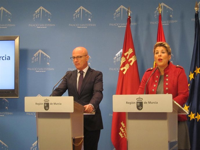 La portavoz del Ejecutivo murciano, Noelia Arroyo, en la rueda de prensa