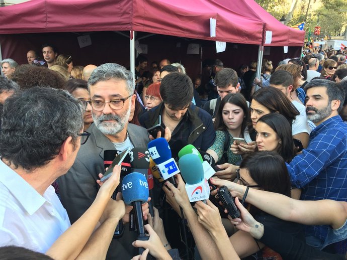 Carles Riera (CUP) a la manifestació d'aquest dissabte a Barcelona