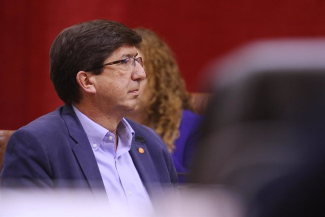 Juan Marín, durante el debate