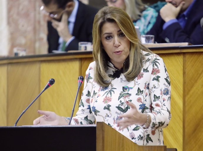 Susana Díaz, este jueves en el Parlamento