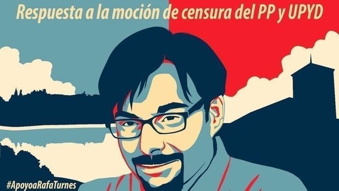 Cartel de apoyo al alcalde de Pedrezuela