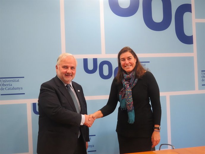 Signatura d'acord Fundació Randstad i UOC                        