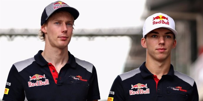 Pierre Gasly y Brendon Hartley, pilotos de Toro Rosso