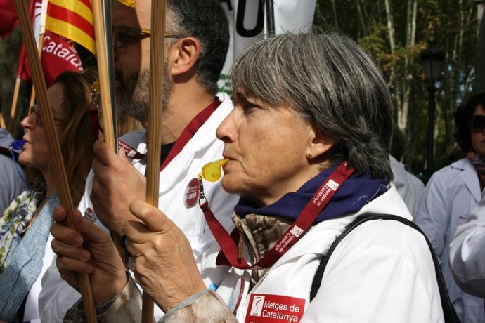 Metges de Catalunya en una protesta