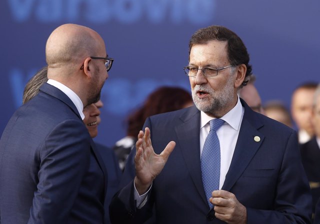 Rajoy y el primer ministro de Bélgica, Charles Michel