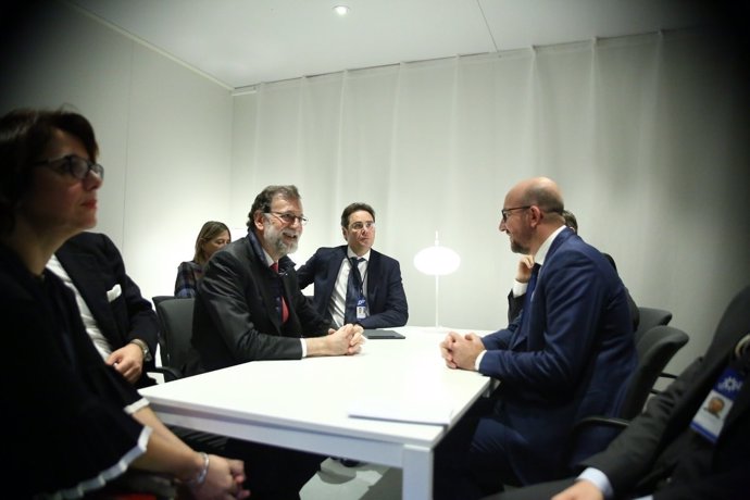 Mariano Rajoy se reúne con el primer ministro belga, Charles Michel