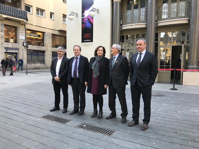 Agustí Colom, Jordi Hereu, Ada Colau, Xavier Trias i Gabriel Jené