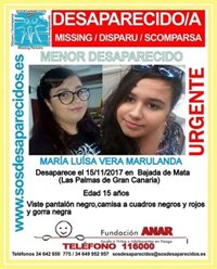 Desaparece una joven de 15 años en Las Palmas de Gran Canaria