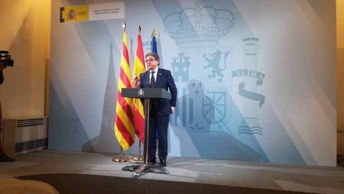 El delegado del Gobierno en Catalunya, Enric Millo, en rueda de prensa